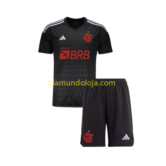 Camisola CR Flamengo Guarda-redes Criança Equipamento Segundo 2023-2024 Manga Curta